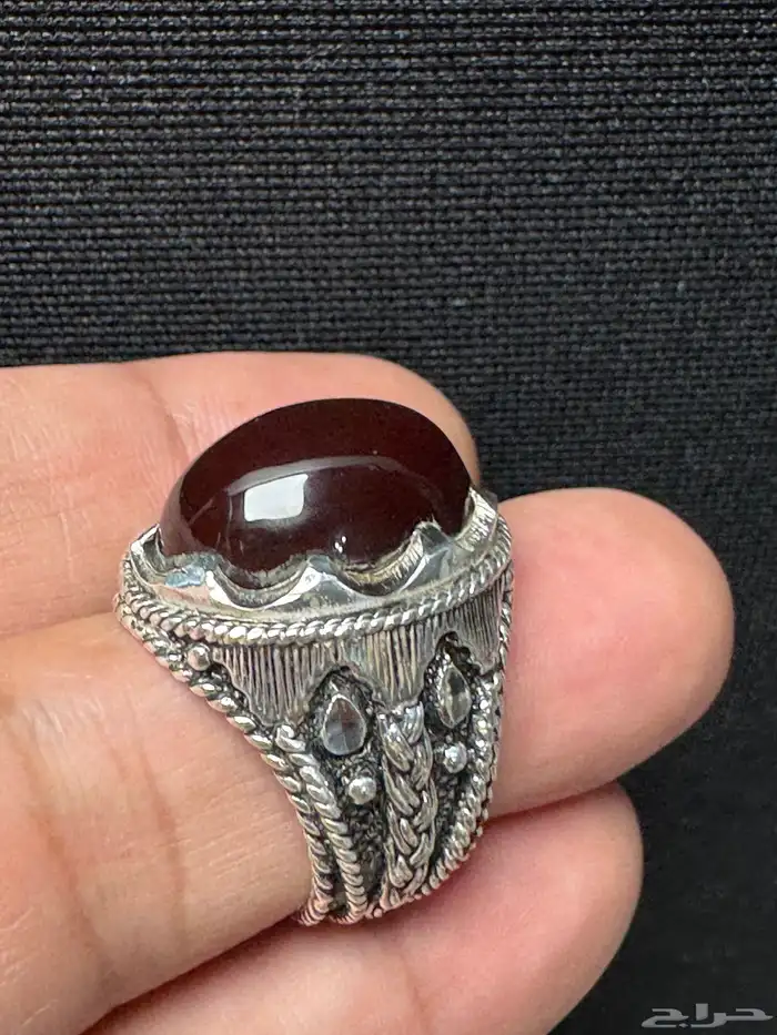 خاتم عقيق يماني كرز الكرز قبة صياغة الوليف 980 0