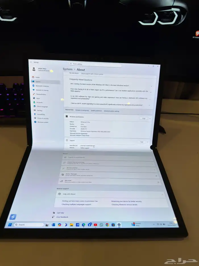 asus fold laptop (foldable) with box - urgent sale 4