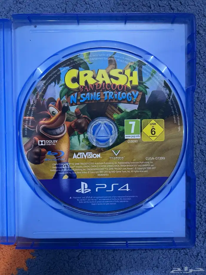 شريط سوني كراش شبه جديد نظيف للبيع 1