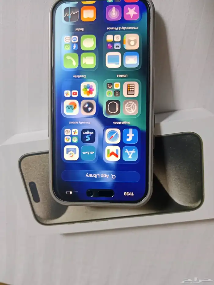 iPhone 15 Pro   128GB نسبة البطارية  89  الجهاز ما انفتح من 1
