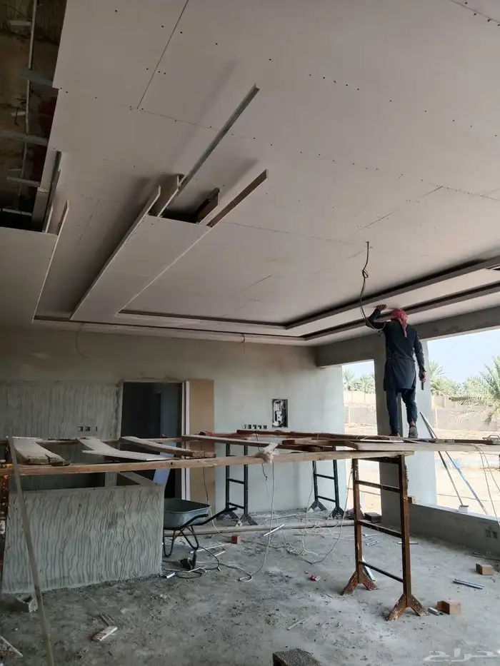 عمل جبس بورد سيمنت بورد سقف مستعار فاصل جبس بورد شيبورد 1