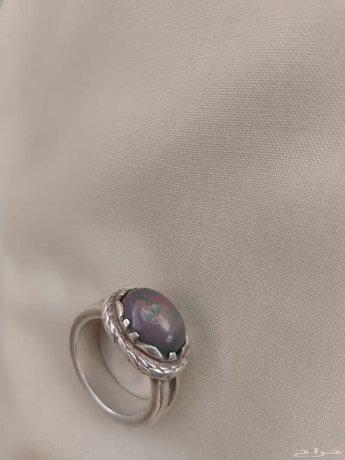 خاتم اوبال فضة ثقيلة 1