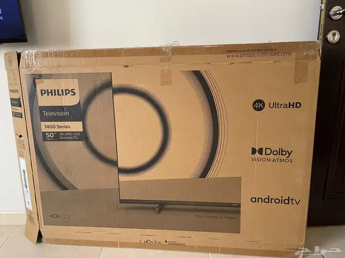 شاشة فيليبس 50 بوصة أندرويد تي في موديل 7400 نظيفة بالكرتون 0