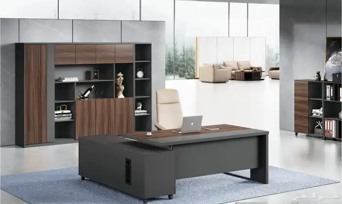 مكتب مدير فخم مودرن مكتب العمل وركستيشن بارتيشن دولاب كراسي 2