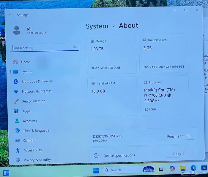جهاز HP مكتبي بحالة ممتازه وسعر ممتاز 1