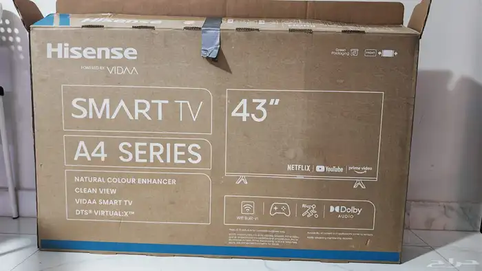 شاشة تلفزيون هايسنس 43 بوصة استخدام شهرين فقط بسعر 600 ريال 0