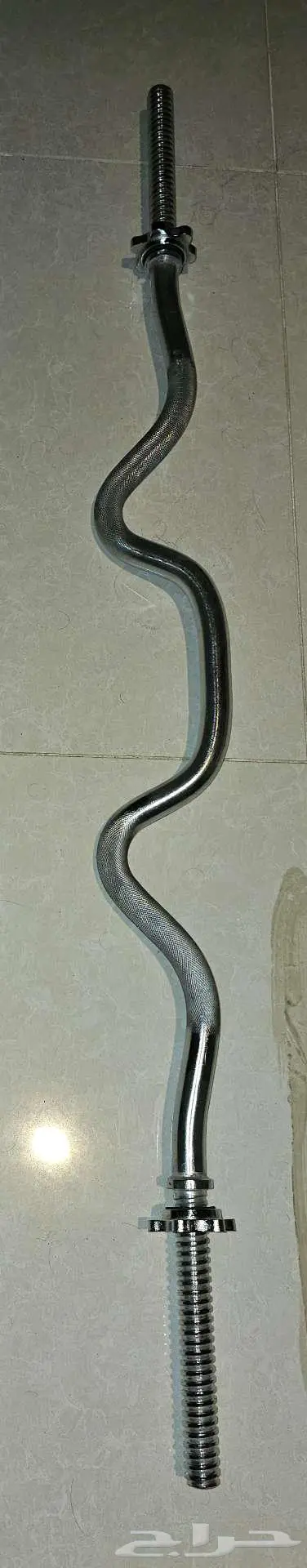 حديد اثقال 50 كيلو وبار متعرج 0