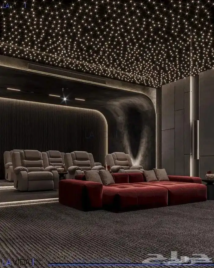 سينما منزليه تجهيز غرفه سينمائية تصميم صاله 0