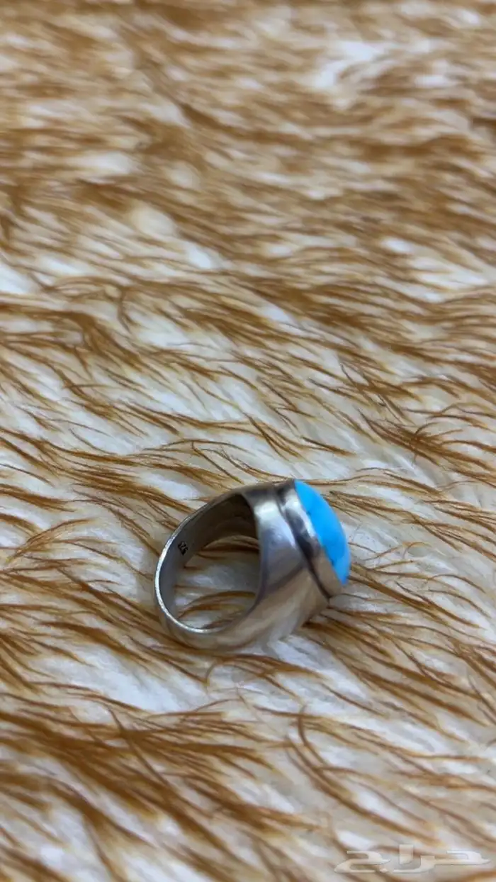 خاتم فيروز فضة عيار 925 منحوت 2