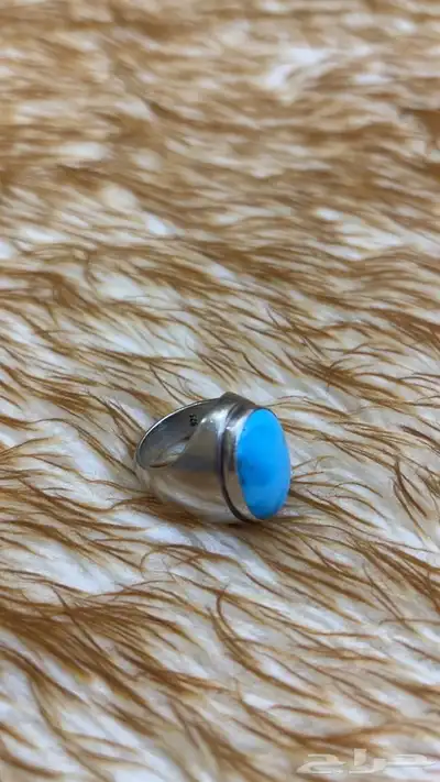 خاتم فيروز فضة عيار 925 منحوت index