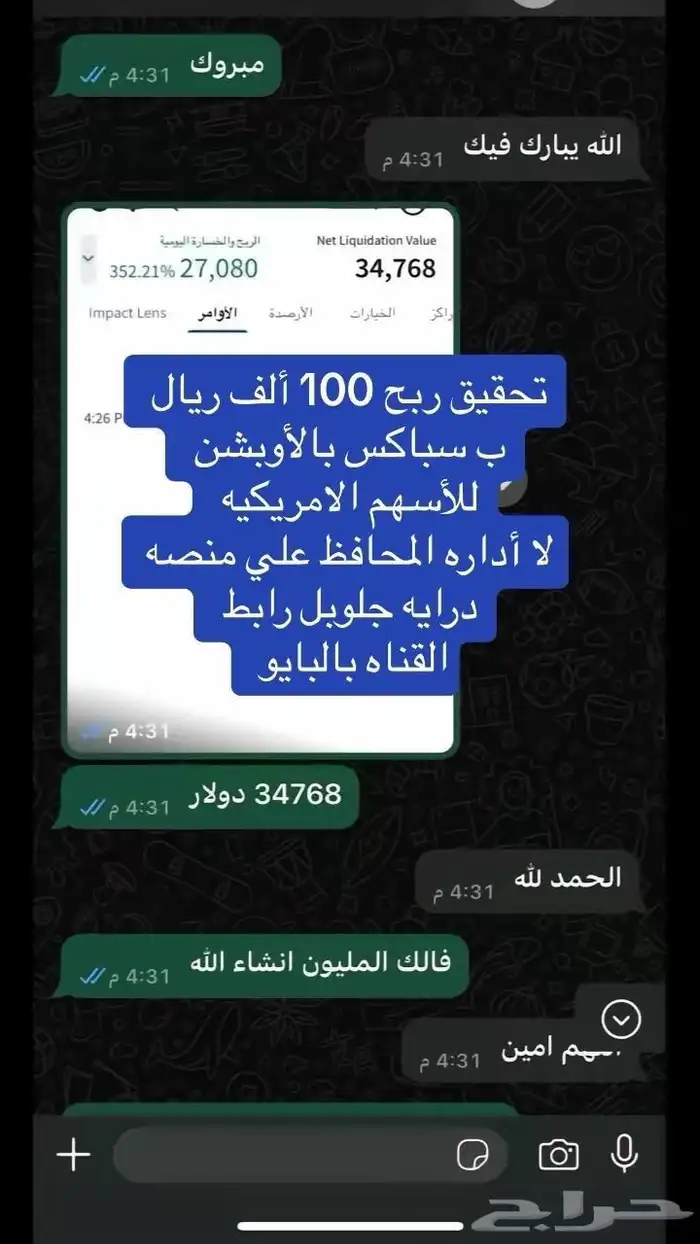 اداره محافظ بالأسهم الامريكيه وارباح دبل 3