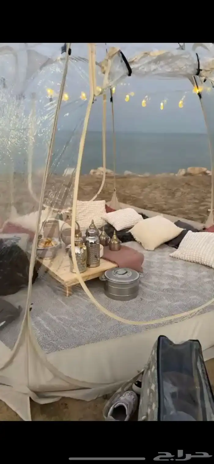 جلسات على البحر خيمه تكفي 8 اشخاص مرتبه للإيجار 1