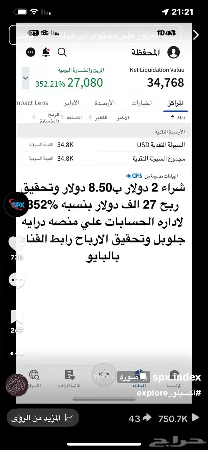 اداره محافظ بالأسهم الامريكيه وارباح دبل 6