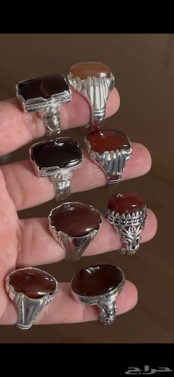 خواتم فيروز نشابوري وعقيق يماني وسليماني هندي ويشم 6