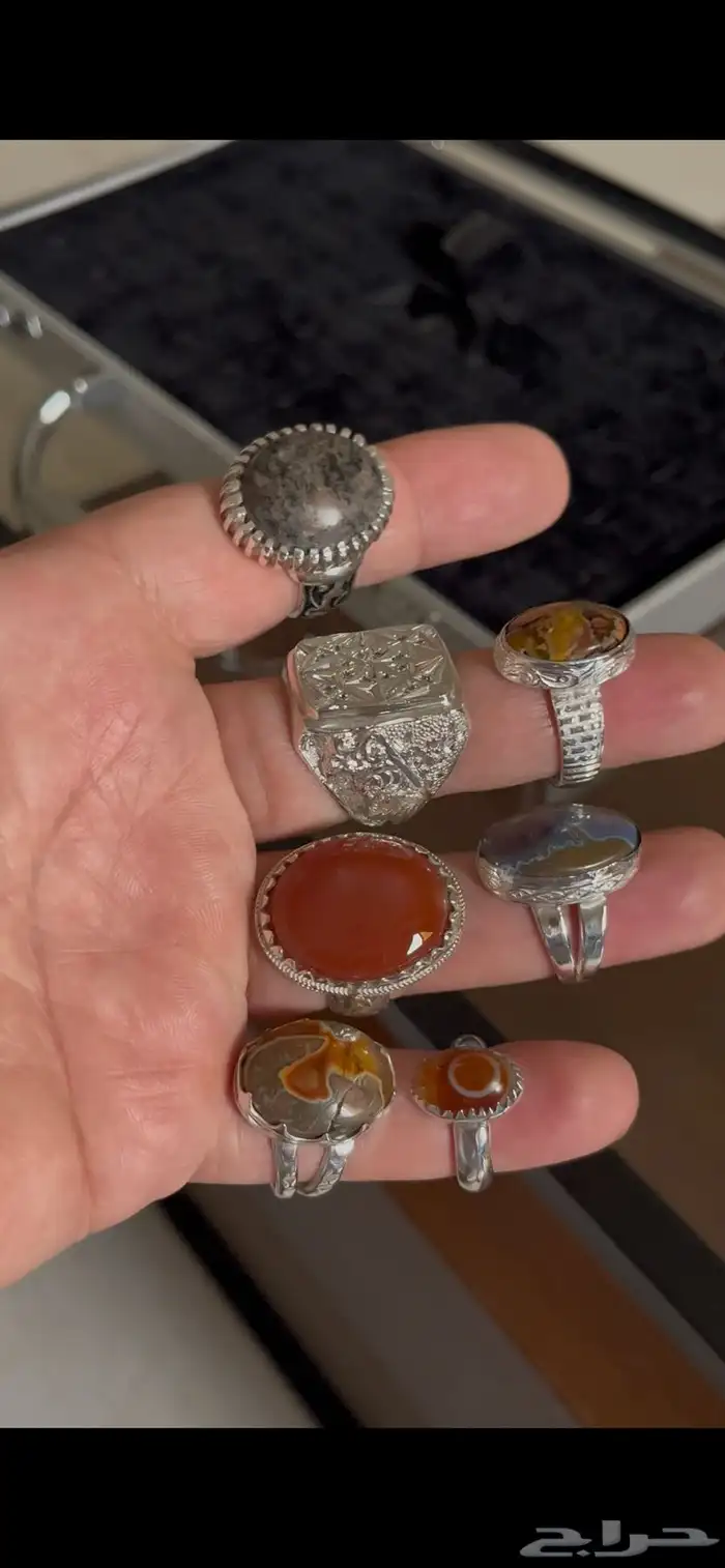 خواتم فيروز نشابوري وعقيق يماني وسليماني هندي ويشم 27