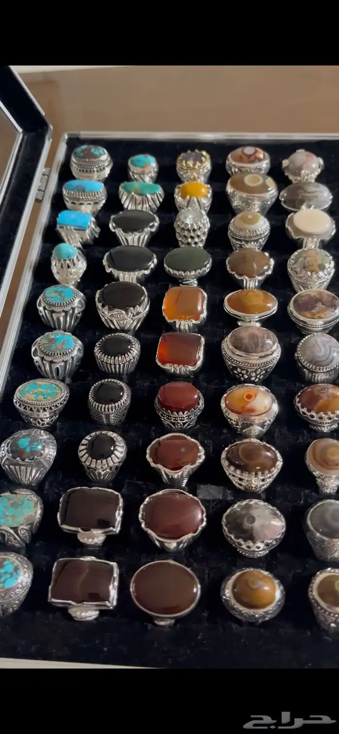 خواتم فيروز نشابوري وعقيق يماني وسليماني هندي ويشم 28