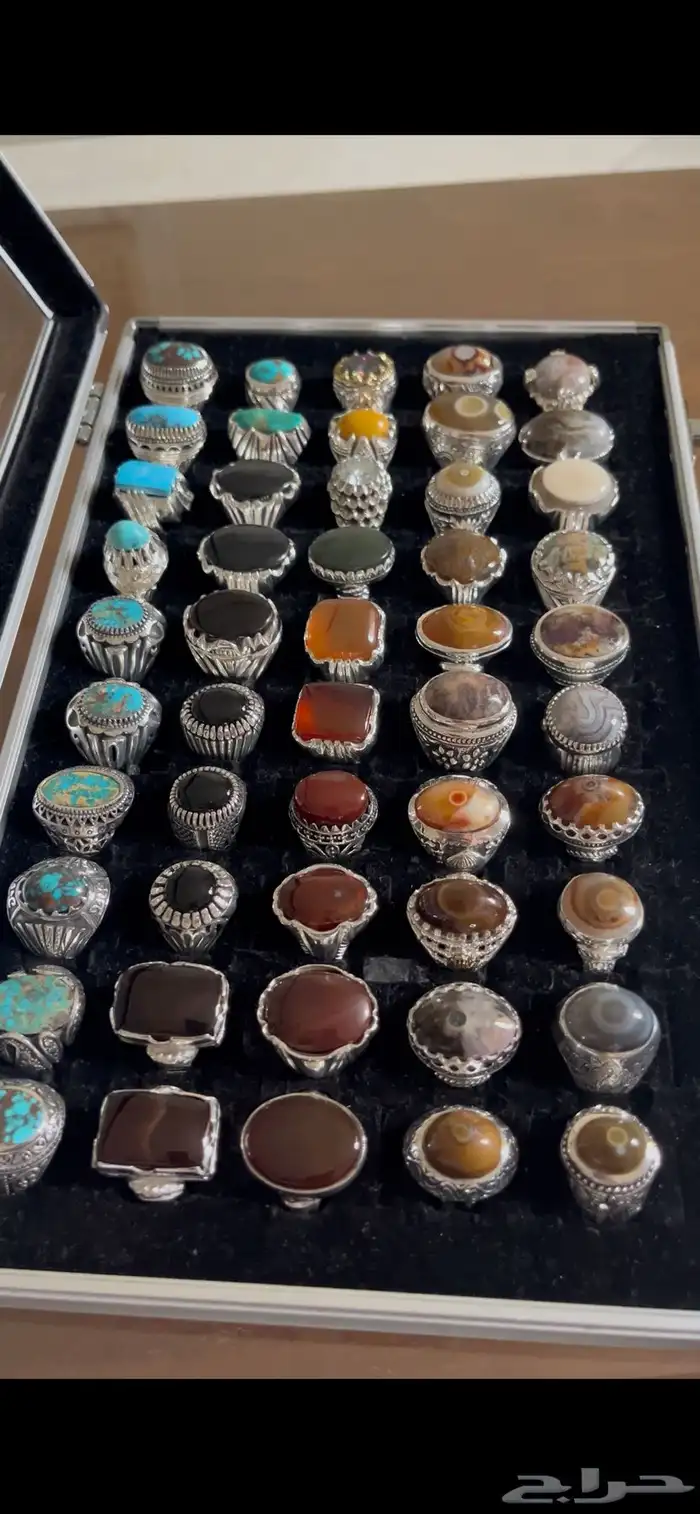 خواتم فيروز نشابوري وعقيق يماني وسليماني هندي ويشم 29