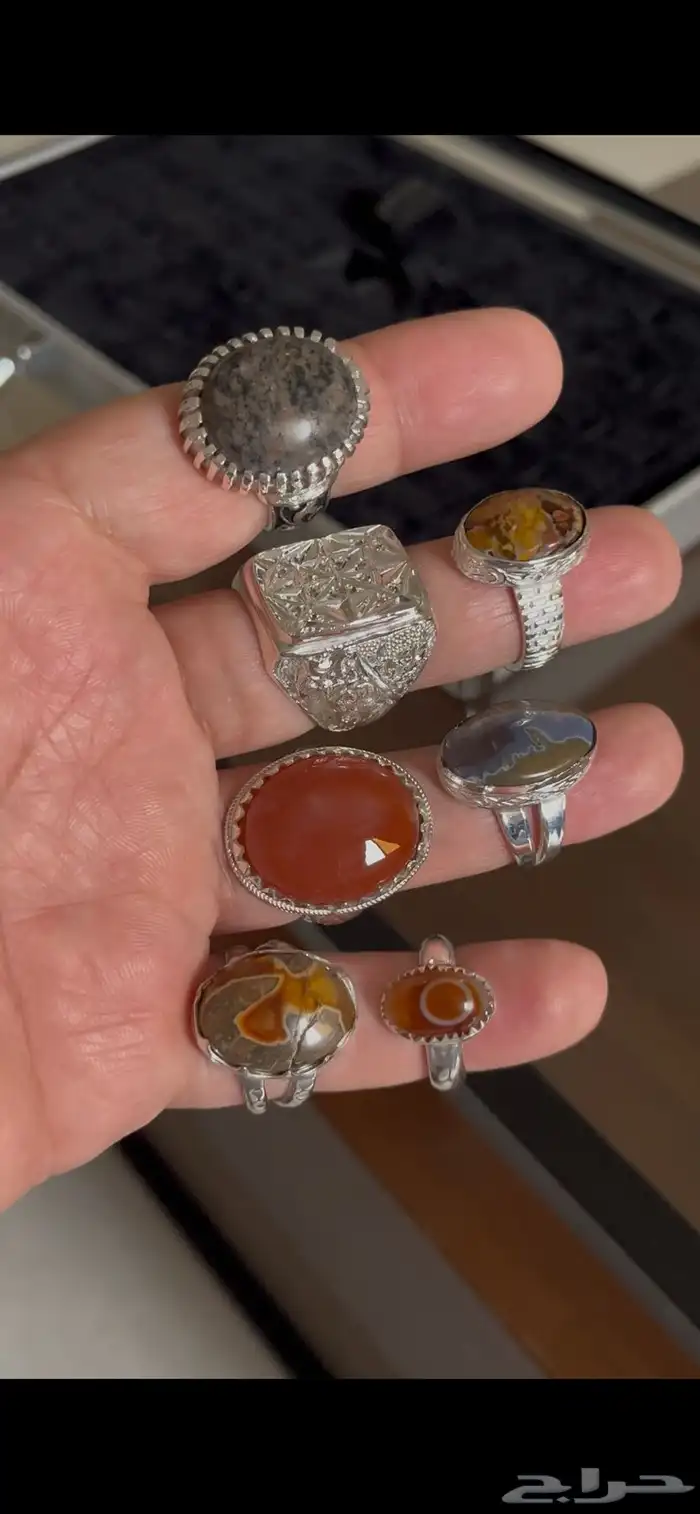 خواتم فيروز نشابوري وعقيق يماني وسليماني هندي ويشم 26