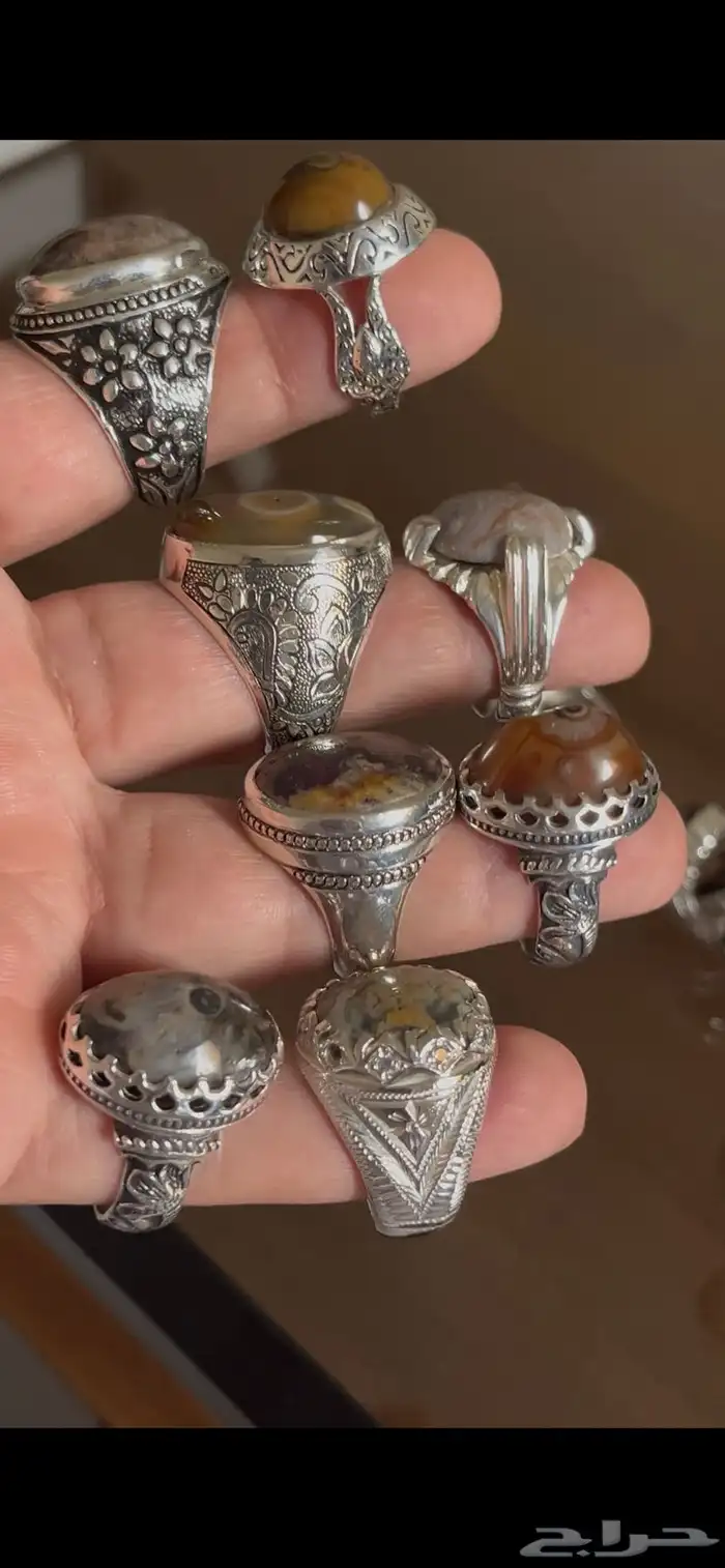 خواتم فيروز نشابوري وعقيق يماني وسليماني هندي ويشم 15