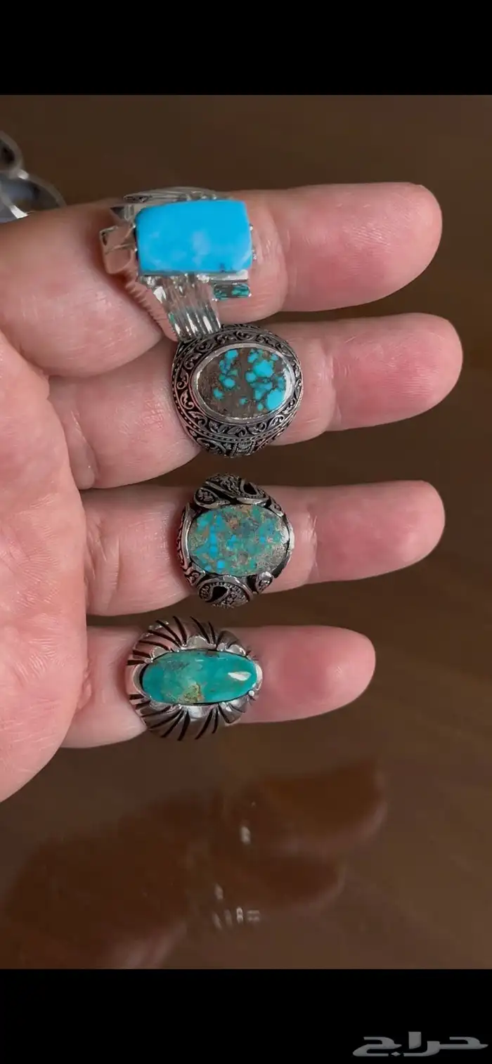 خواتم فيروز نشابوري وعقيق يماني وسليماني هندي ويشم 3