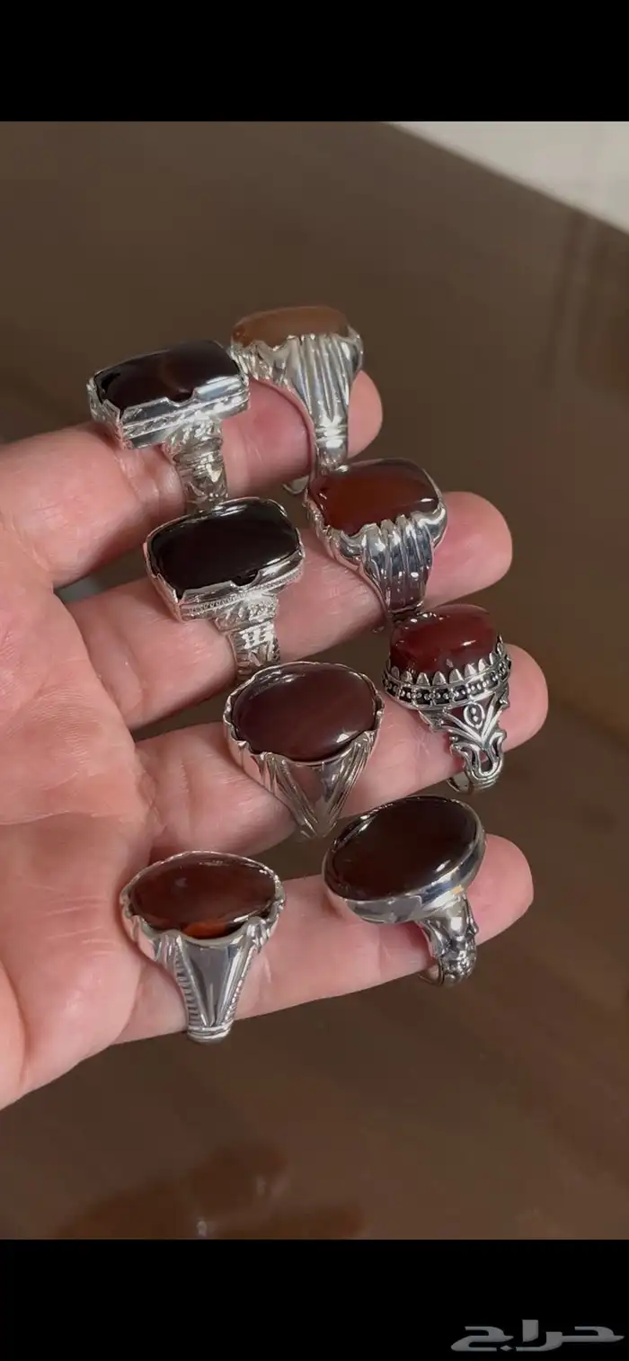 خواتم فيروز نشابوري وعقيق يماني وسليماني هندي ويشم 7