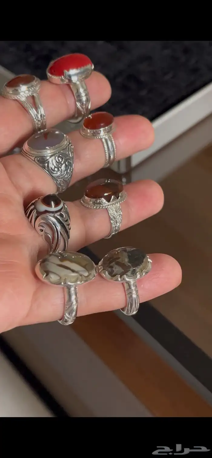 خواتم فيروز نشابوري وعقيق يماني وسليماني هندي ويشم 25