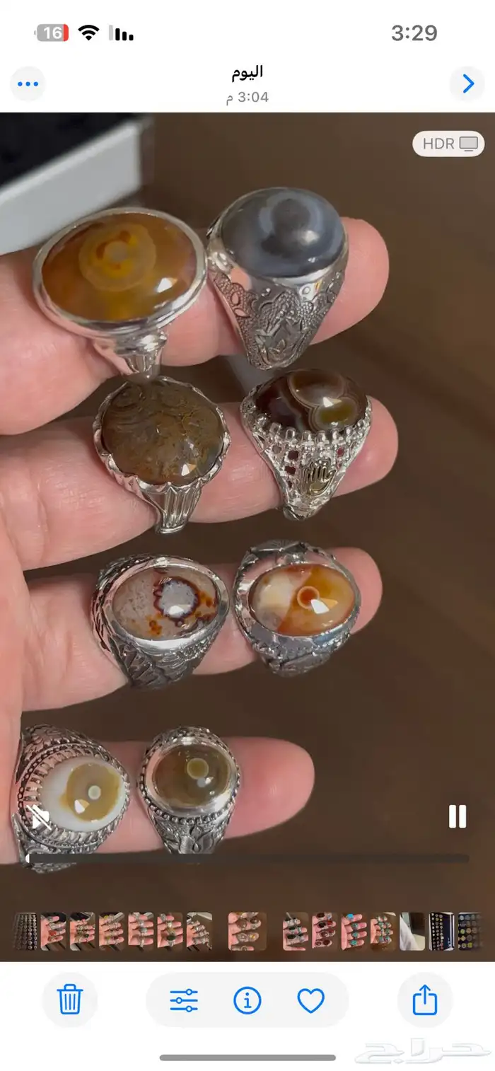 خواتم فيروز نشابوري وعقيق يماني وسليماني هندي ويشم 11