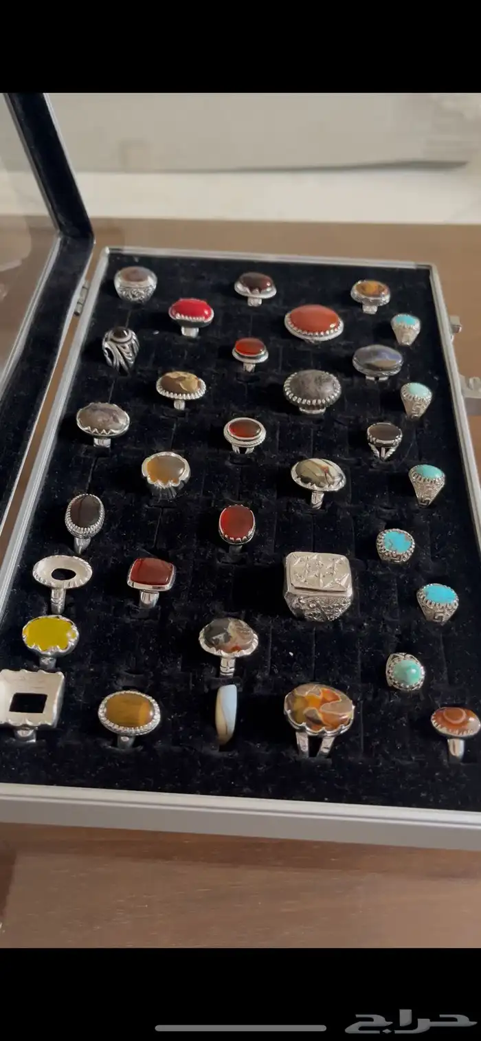 خواتم فيروز نشابوري وعقيق يماني وسليماني هندي ويشم 33