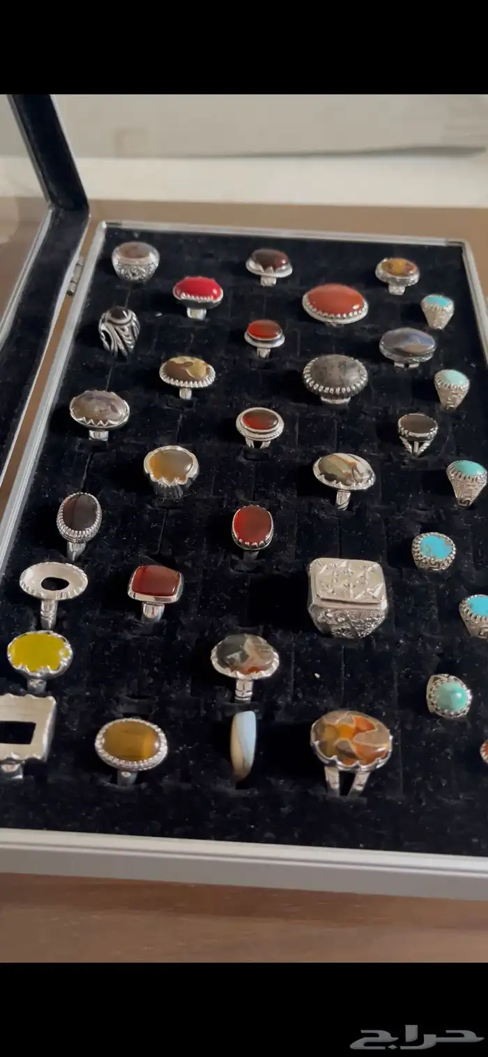 خواتم فيروز نشابوري وعقيق يماني وسليماني هندي ويشم 32