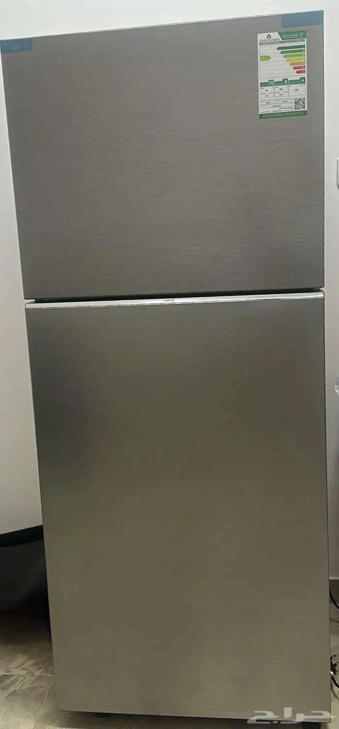 ثلاجة بابين بفريزر علوي سامسونج 13.4قدم 380لتر  استيل 0