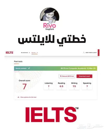 خطتي للايلتس Band 7 0