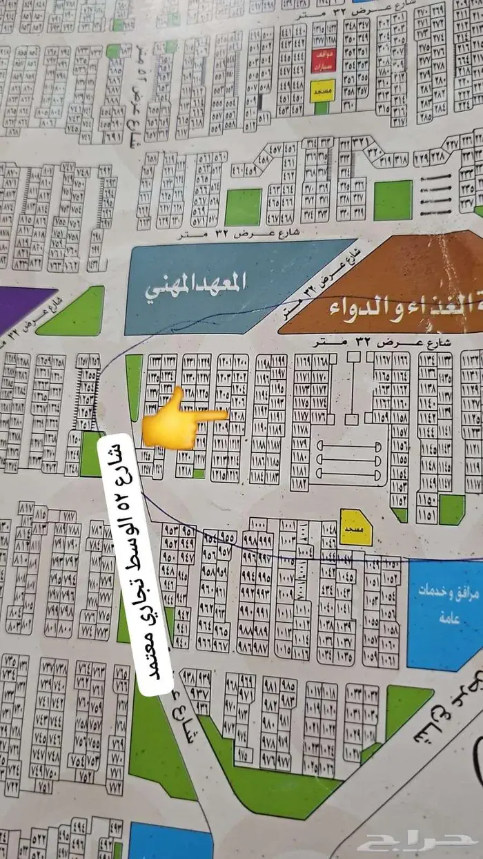 للبيع قطعة ارض في مخطط 6ج س ب حي النور مساحه الارض600م 0