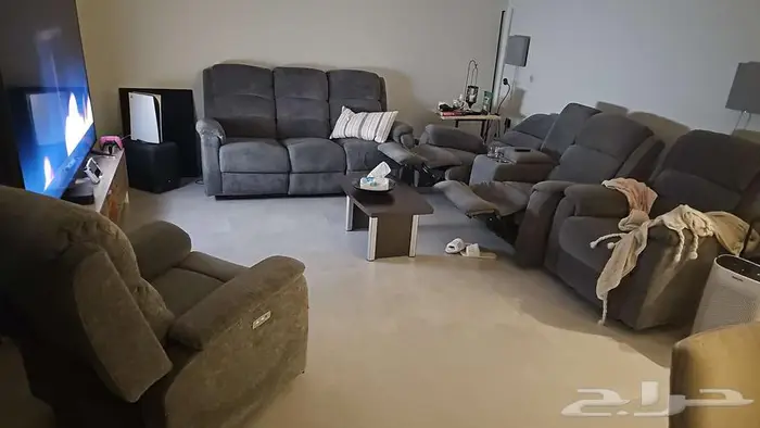 طقم كنب ريكلاينر استرخائي للبيع 5