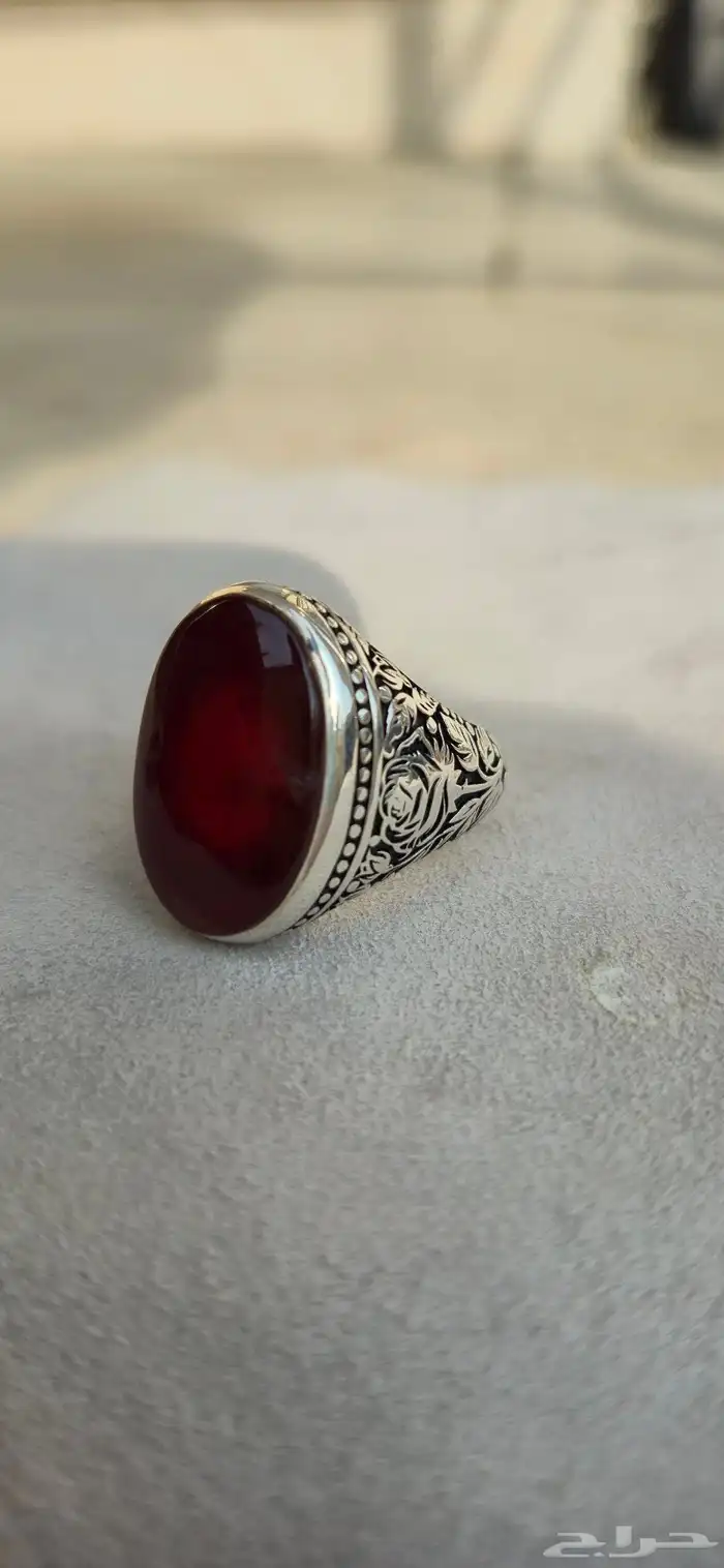 خاتم فضة عقيق صياغة ياسر مختوم 0