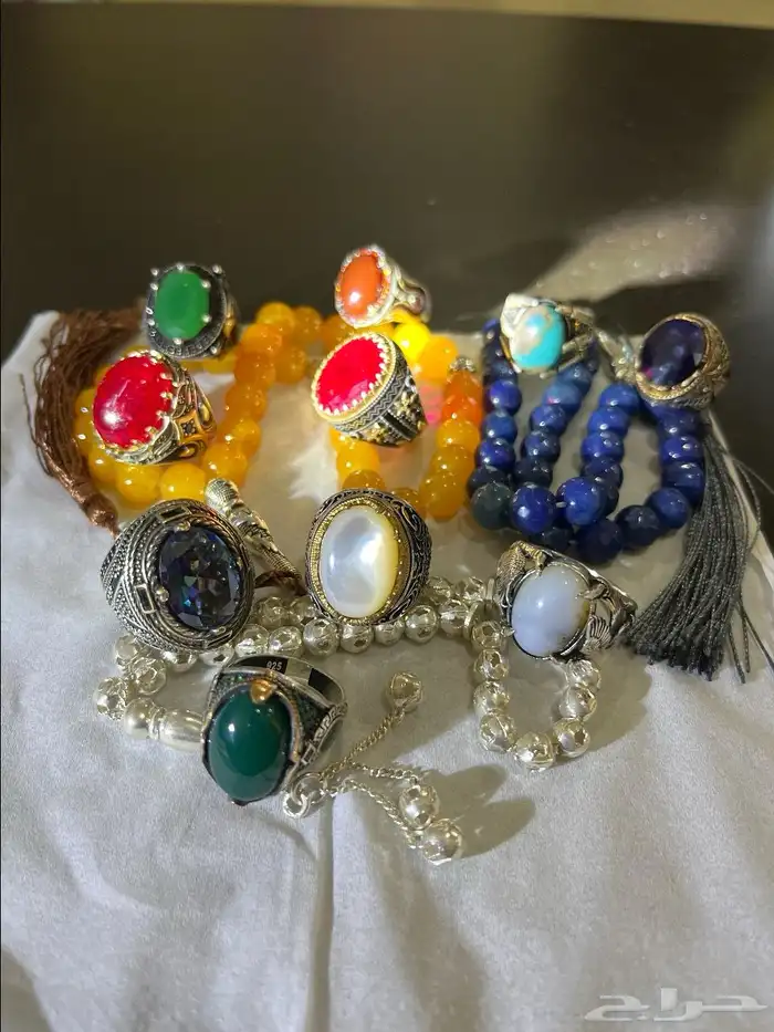 ياقوت زفير فيروز عقيق توباز لؤلؤ احجار كريمة طبيعي 0