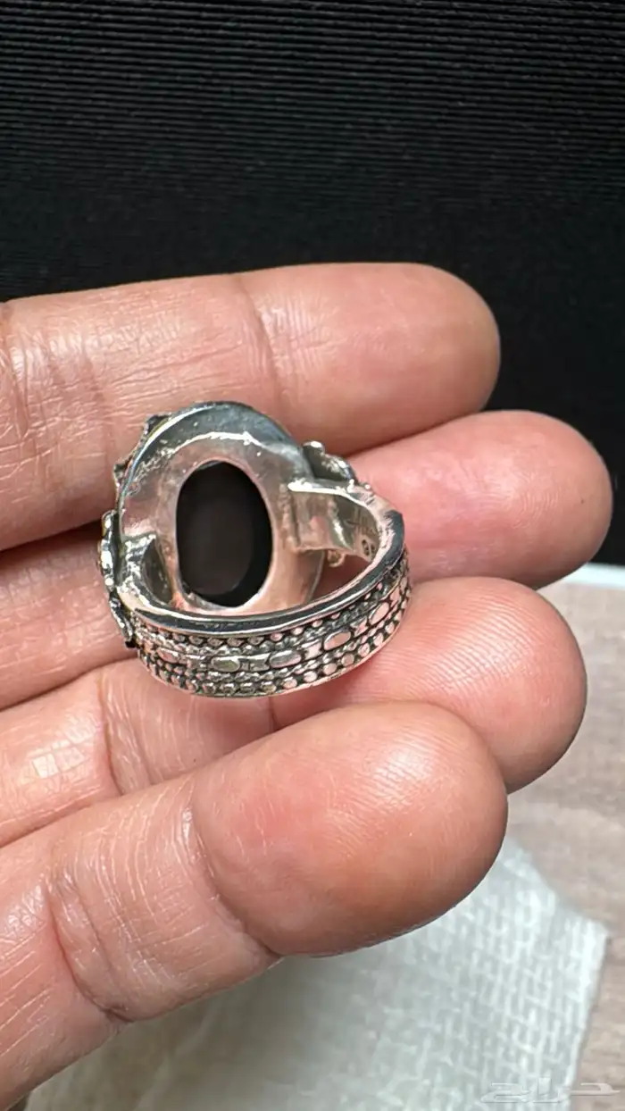 خاتم فضة يدوي عيار 950 عقيق يماني نوادر 16