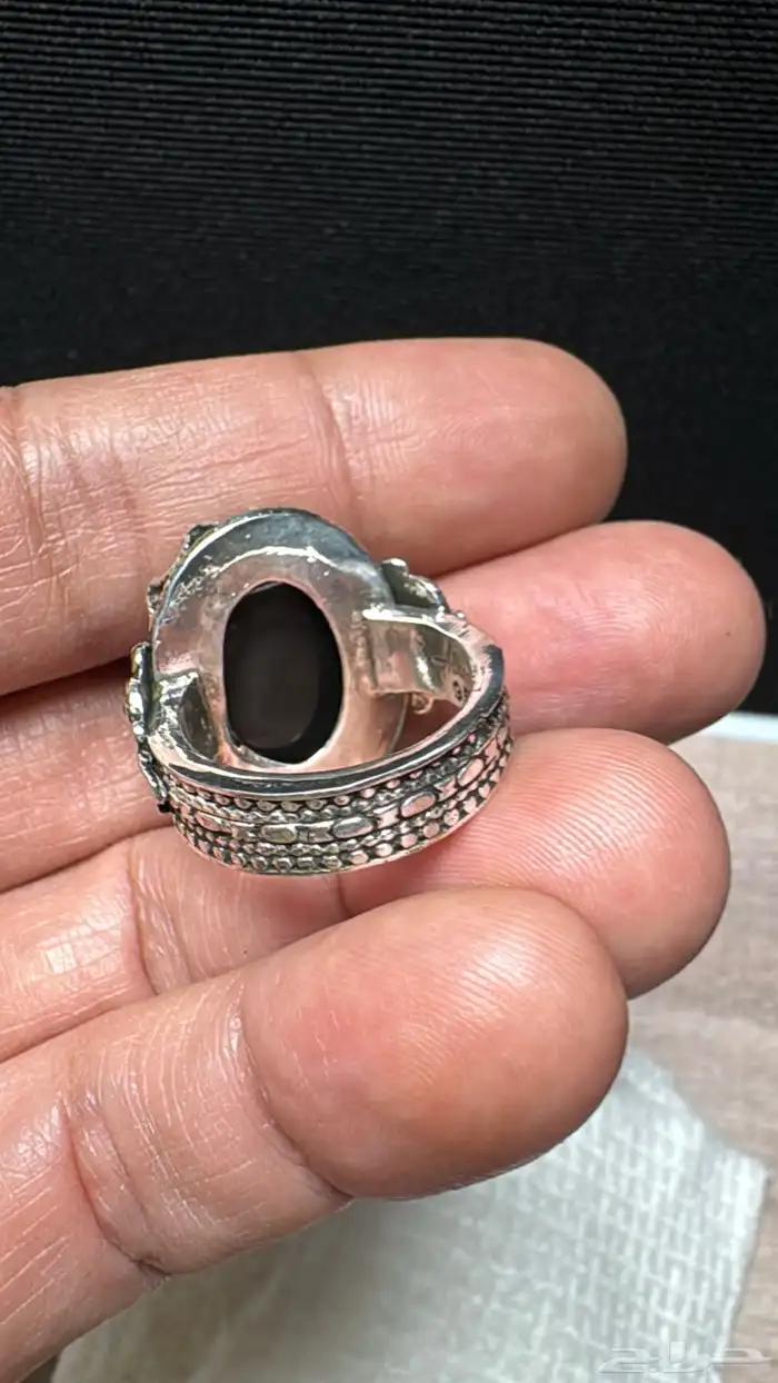 خاتم فضة يدوي عيار 950 عقيق يماني نوادر 15