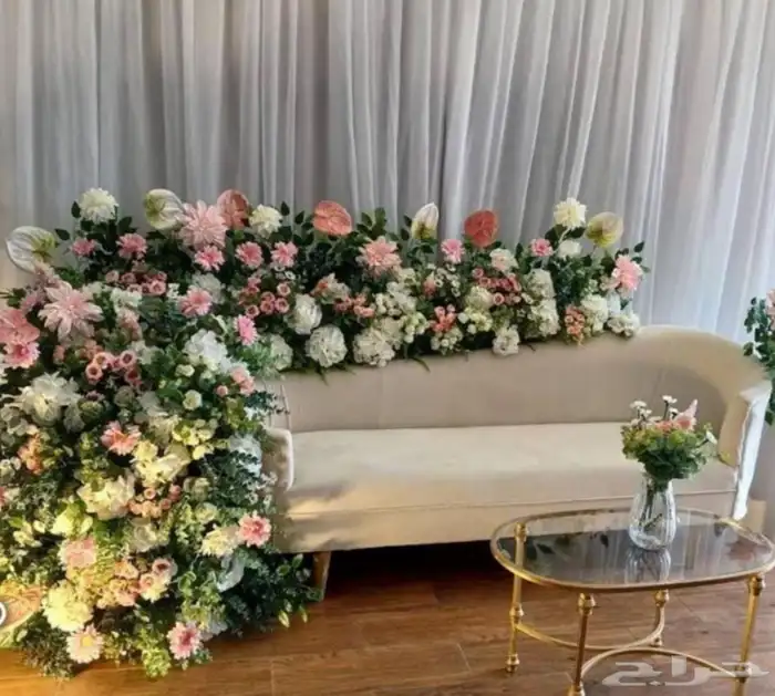 تأجير كوشات مداخل مرايات عقود ورد منسقين كراسي طاولات زل 7