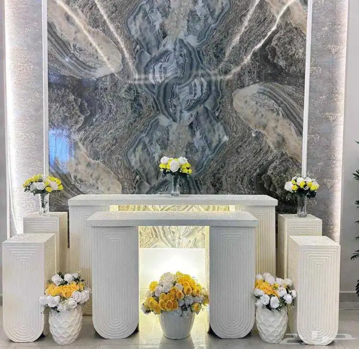 تأجير كوشات مداخل مرايات عقود ورد منسقين كراسي طاولات زل 1