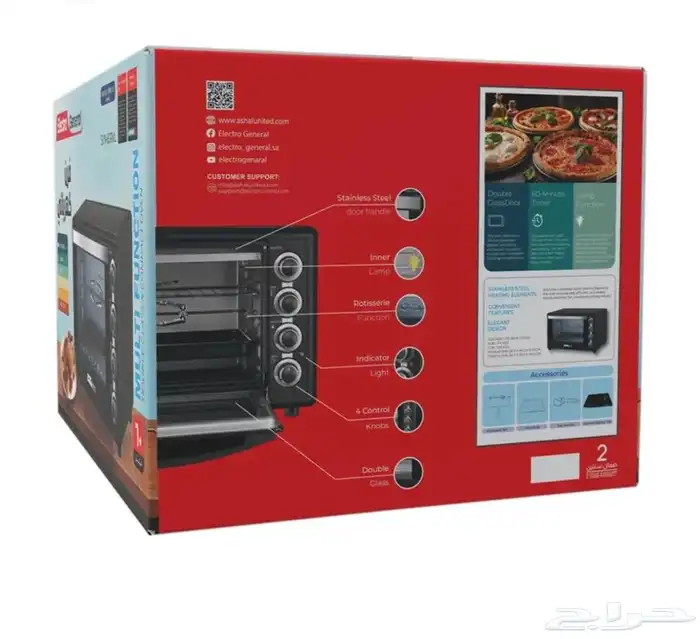 الكترو جنرال فرن كهربائي - أسود - 60 لتر - SVN-60RML 1