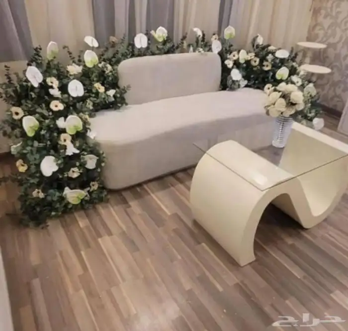 تأجير كوشات مداخل مرايات عقود ورد منسقين كراسي طاولات زل 12