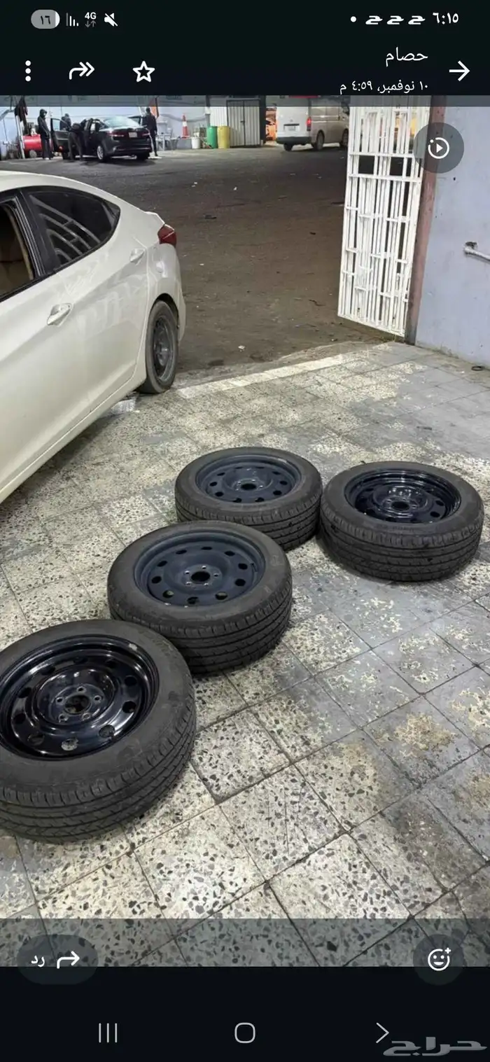 اربع كفرات وأربع جنوط مقاس 17 0