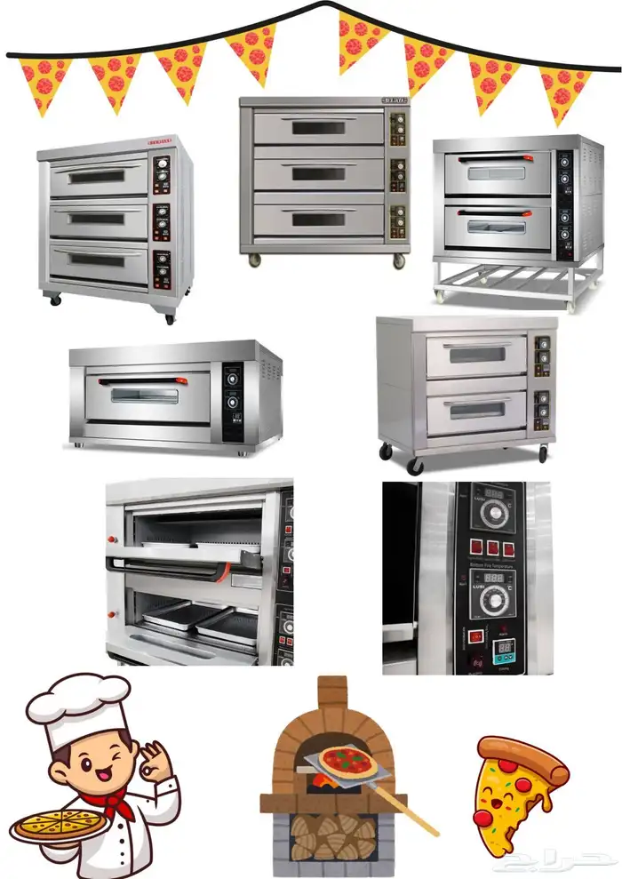 فرن بيتزا أفران فطاير تجهيز معدات مطاعم أعمال ستانلس ستيل 0