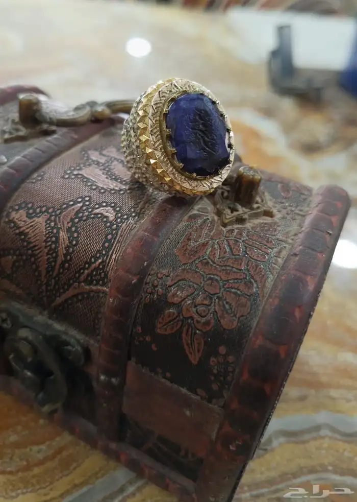 خاتم زفير بالصياغة المميزه من الفضه مع شهادة مطعم بالياقوت 5