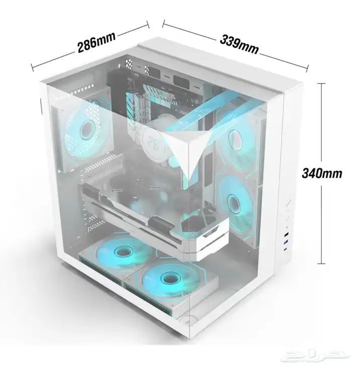 للبيع كيس كمبيوتر Sharkx Mid Tower   لون أبيض 7