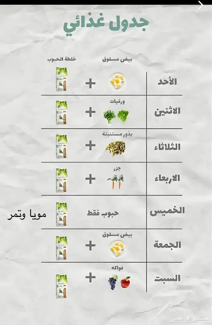 الاشياء اللي اعطيهم طيوري ما شاء الله تبارك الله 0