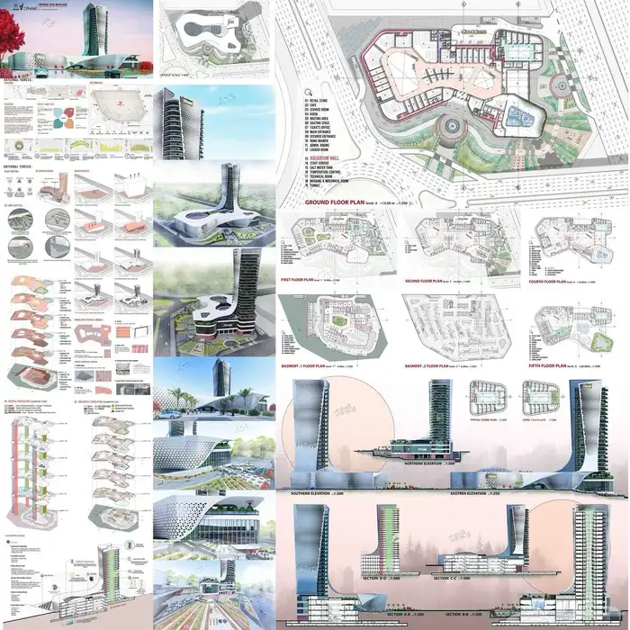 تصميم بوسترات معمارية وداخلي- مخططات معمارية - تصاميم 3d - 1