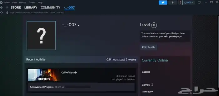 كود 7 حساب بي سي ستيم   Cod BO7 PC steam account 1