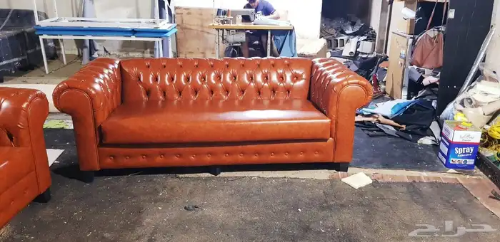 جديد كنب جلد فخم امريكي كلاسيك و ملكي و كنب جلد صيني 6