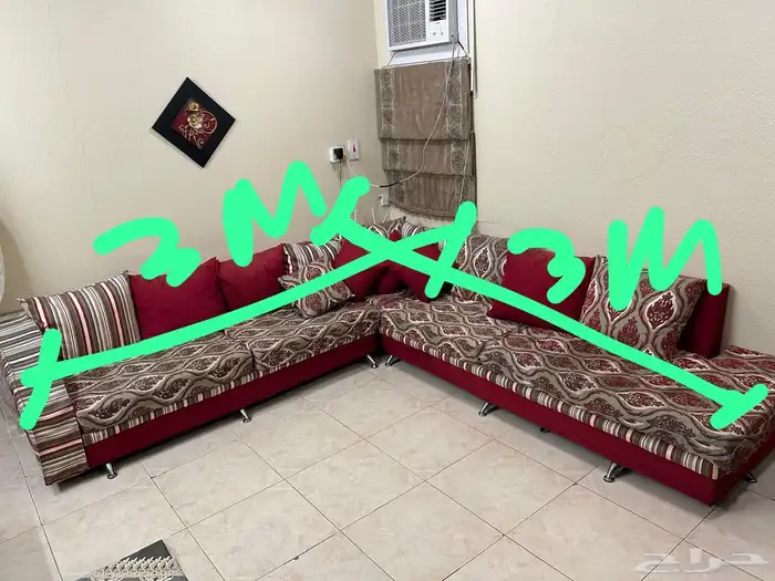 طقم كنب زاوية بحالة جيدة300 ريال 3